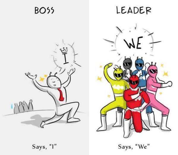 Նկարազարդումներ, որ ցույց են տալիս ղեկավարի ու առաջնորդի տարբերությունները
