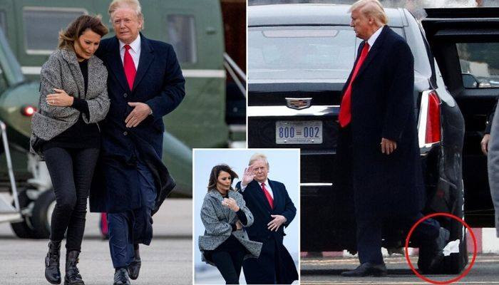 Donald Trump is spotted with toilet paper stuck on his shoe AGAIN