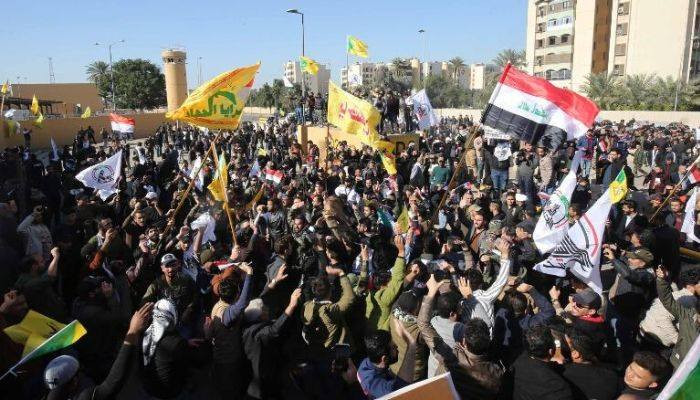 Protesters attack US embassy in Baghdad after airstrikes