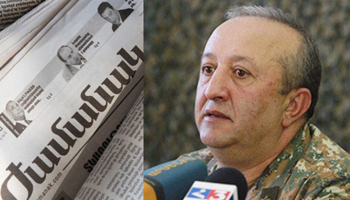 «Жаманак»։ Только против одного из четырех генералов армянской армии нет возбужденного уголовного дела