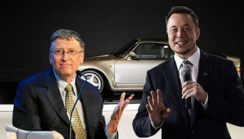 Elon Musk calls Bill Gates 'underwhelming' after he bus a Porche Tayher than a Tesla