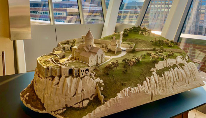 Tatev Monastery Complex miniature and 15-16th century Armenian cross-stonereplica exhibited for the first time in Washington D.C.