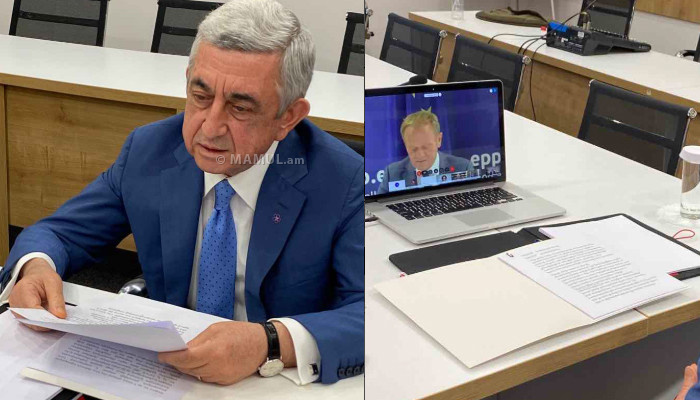 Serzh Sargsyan Attends EPP Eastern Partnership Videoconference