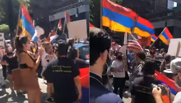 Представители армянской общины Нью-Йорка провели акцию протеста против азербайджанской агрессии