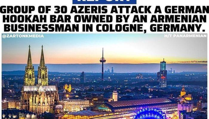 Группа из 30 азербайджанцев напала на кальянный бар, принадлежащий армянскому бизнесмену в Кельне