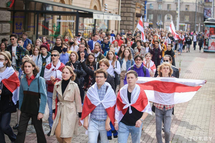 Студенты вышли на протестный марш в Минске