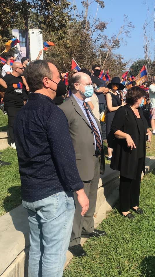 Brad Sherman took part in the rally in Los Angeles