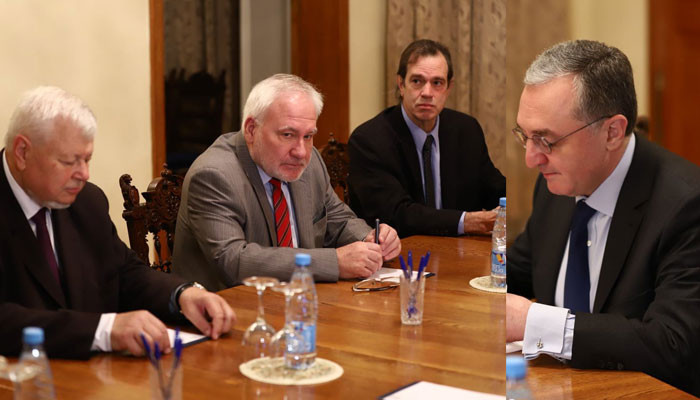 Zohrab Mnatsakanyan is meeting with OSCE Minsk Group Co-Chairs and Personal Representative of the OSCE Chairperson-in-Office