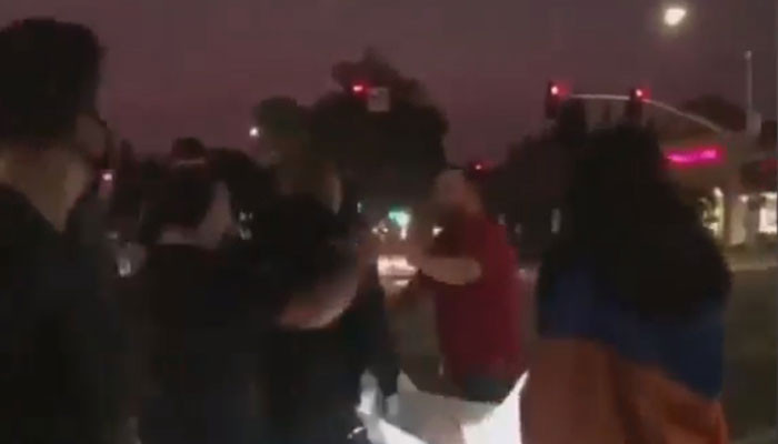 Peaceful protestors in Fresno, CA were attacked. The police are investigating the incident