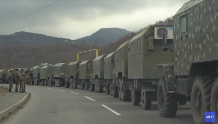Armenian military convoy crosses Kalbajar district ahead of its handover to Azerbaijan