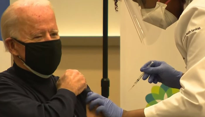 Biden publicly got vaccinated against #COVID_19