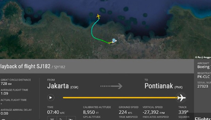 Вылетевший из Джакарты Boeing 737 пропал с радаров