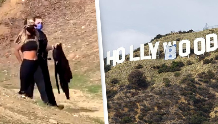 Six arrested after changing Hollywood sign to ‘Hollyboob’