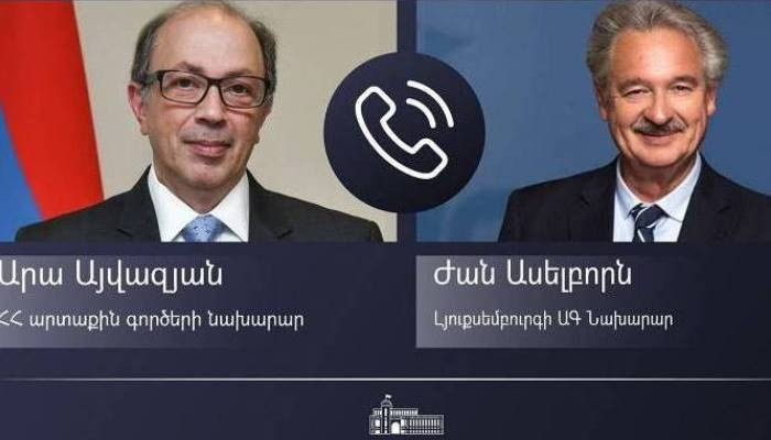 Phone conversation of the Foreign Minister Ara Aivazian with Jean Asselborn, Foreign Minister of Luxembourg