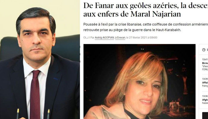 «Ադրբեջանում գտնվող Մարալ Նաջարյանը քաղաքացիական գերի է». ՄԻՊ-ի հարցազրույցը՝ L'Orient-Le Jour-ին