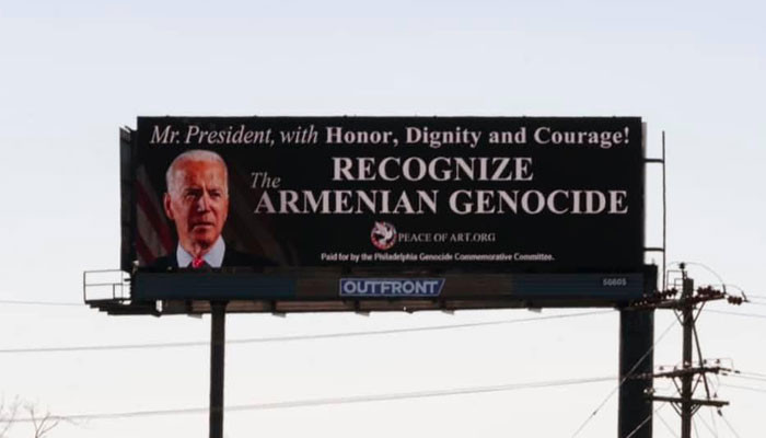 Billboards in Pennsylvania call on President Biden to recognize the Armenian Genocide