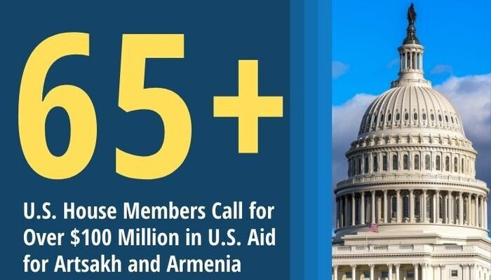 Over 65 U.S. House Members Call for $100 Million in U.S. Aid for Artsakh and Armenia