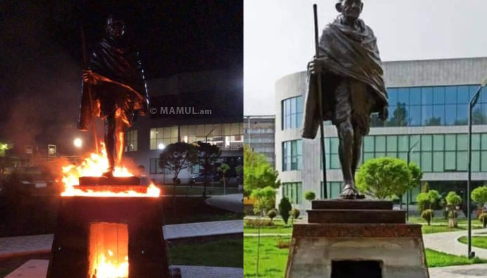 Երևանում պղծել են Մահաթմա Գանդիի արձանը