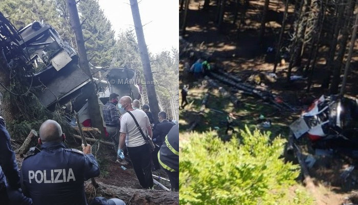 Italian cable car plunges to the ground, killing at least 12