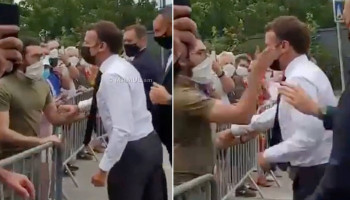 Fransa Cumhurbaşkanı Macron’a tokat