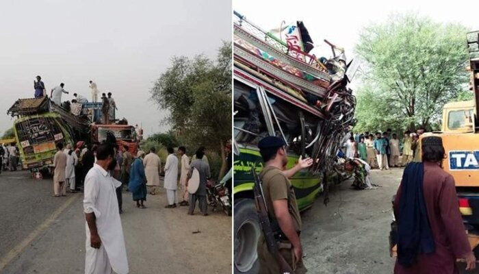 Over 27 killed after bus collided with truck in Pakistan