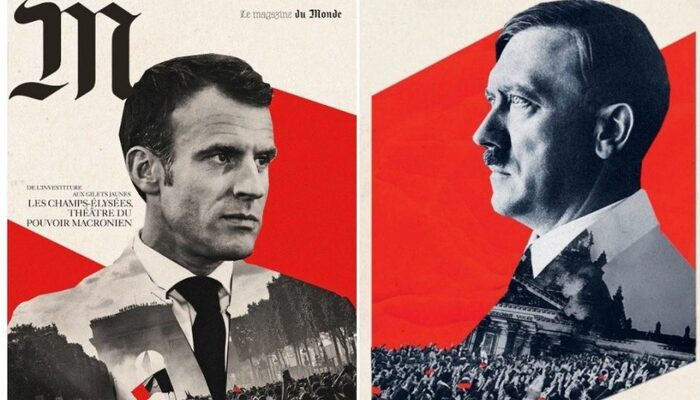 Во Франции возбудили дело из-за изображения Макрона в образе Гитлера
