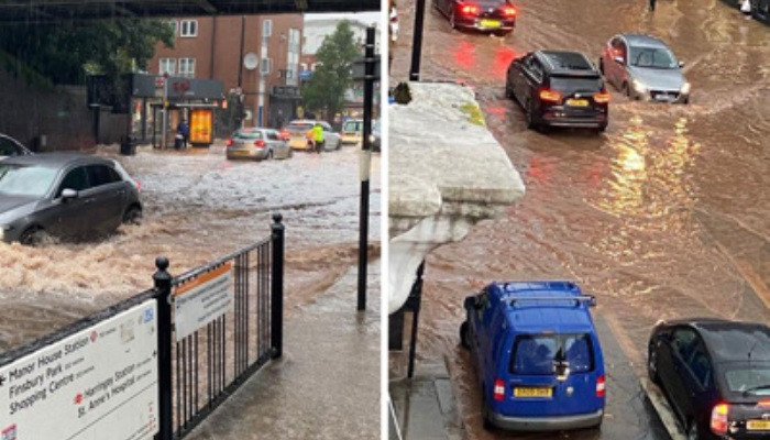 Լոնդոնում տեղատարափ անձրևների պատճառով տասնյակ փողոցներ են հեղեղվել