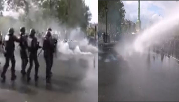 Փարիզում ոստիկանությունն արցունքաբեր գազ և ջրցան մեքենաներ է կիրառել ակցիայի մասնակիցների դեմ