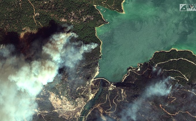 Թուրքիայի անտառային հրդեհների արբանյակային լուսանկարները