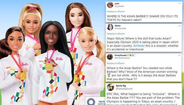'This was not an oversight but blatant racism': Barbie is slammed as 'tone deaf' after releasing 'inclusive' line of Olympic dolls with no ASIAN athletes - despite Games being held in Tokyo