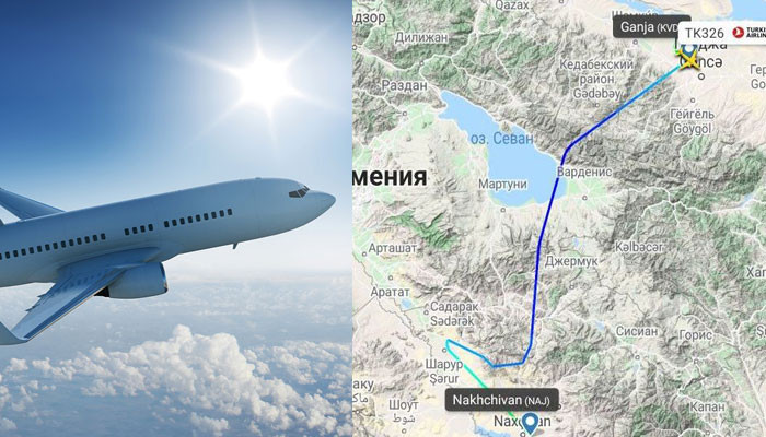 The Azerbaijani plane make a flight on the territory of Armenia. Vestnik Kavkaza