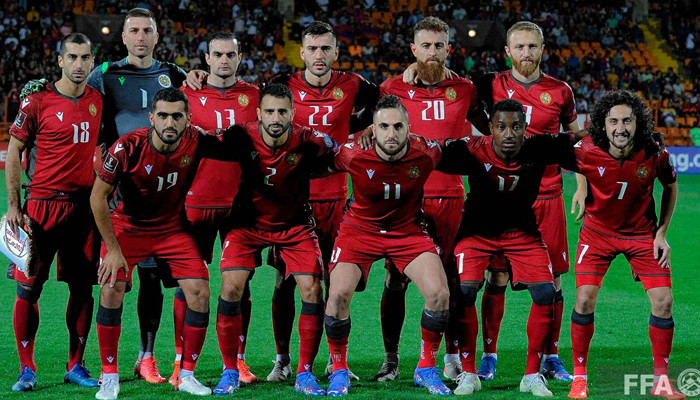 Сборная Армении на 89-м месте в рейтинге ФИФА
