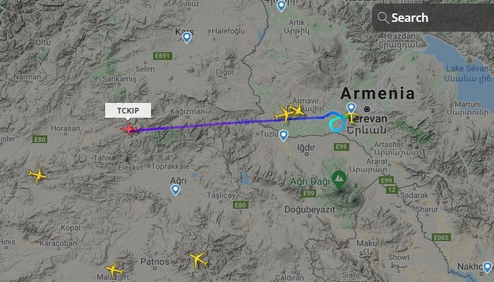 Азатагрум: «Турецкий частный самолет вылетел из Еревана и направляется в сторону Турции»