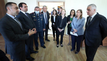 Ambassador Tracy toured police facilities today in Gyumri