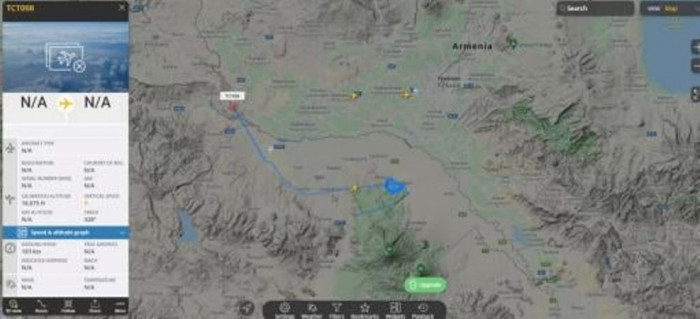 Турецкий БПЛА ведет разведку на границе с Арменией
