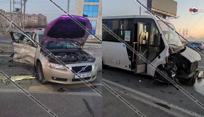 Վաղարշապատ-Երևան երթուղային միկրոավտոբուսը վթարի է ենթարկվել