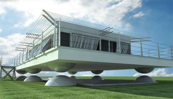 Japanese created the "flying" seismosteady houses