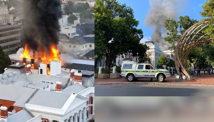 Güney Afrika Parlamentosu'nda yangın