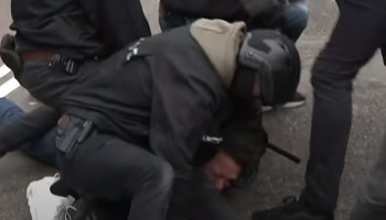 Police Scuffle with Protesters at Amsterdam Protest