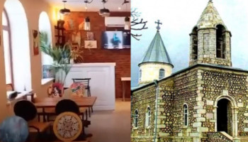 Aзербайджанцы устроили кафе на территории церкви Канач жам в Шуши