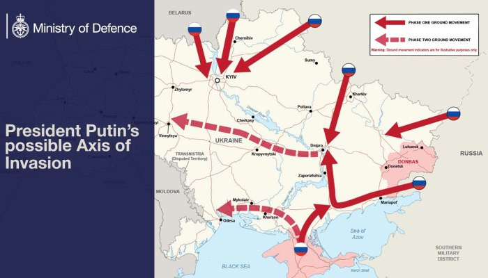 Ukraine crisis: Ministry of Defense identifies Russian President Vladimir Putin’s seven possible routes of invasion | worldnews