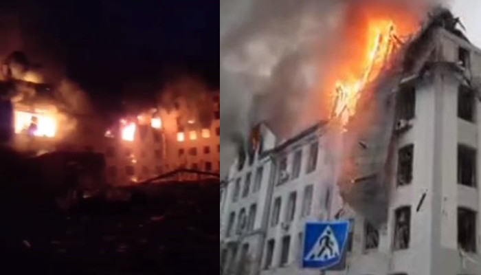 Российская армия уничтожила областное здание Национальной полиции и СБУ в Харькове