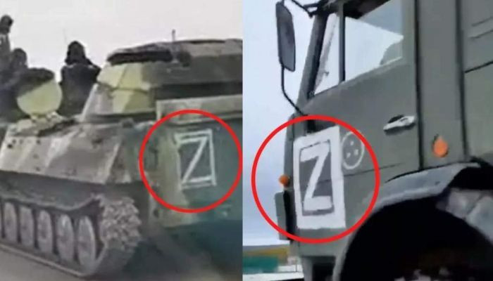 Минобороны объяснило смысл букв Z и V на российской военной технике на Украине