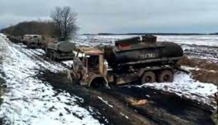 Уничтожена очередная колонна российских бензовозов