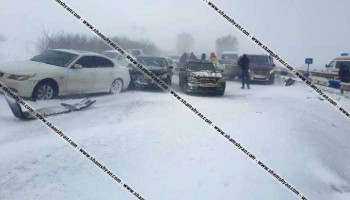 Երևան-Սևան մայրուղում իրար են բախվել 30-ից ավելի մեքենաներ