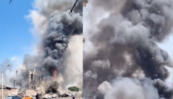 Произошел взрыв и начался пожар в торговом центре "Сурмалу"