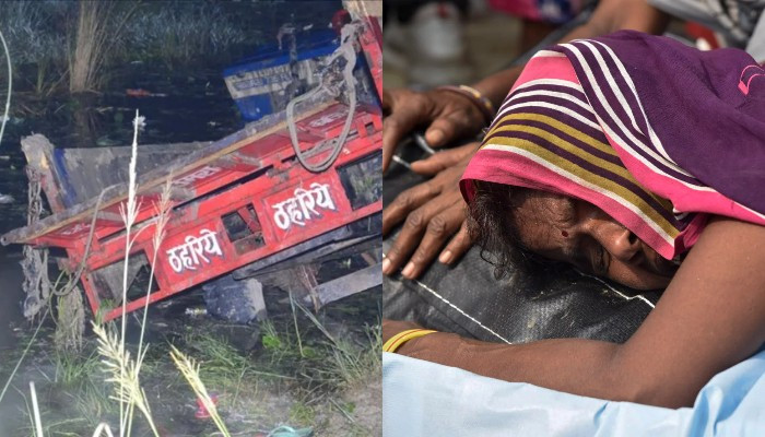 26 dead in India after farm vehicle packed with people falls in pond
