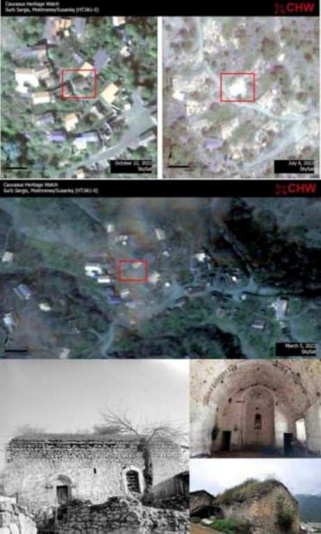 Ադրբեջանը հիմնահատակ ավերել է Հադրութի շրջանի Մոխրենիս գյուղի Սուրբ Սարգիս եկեղեցին