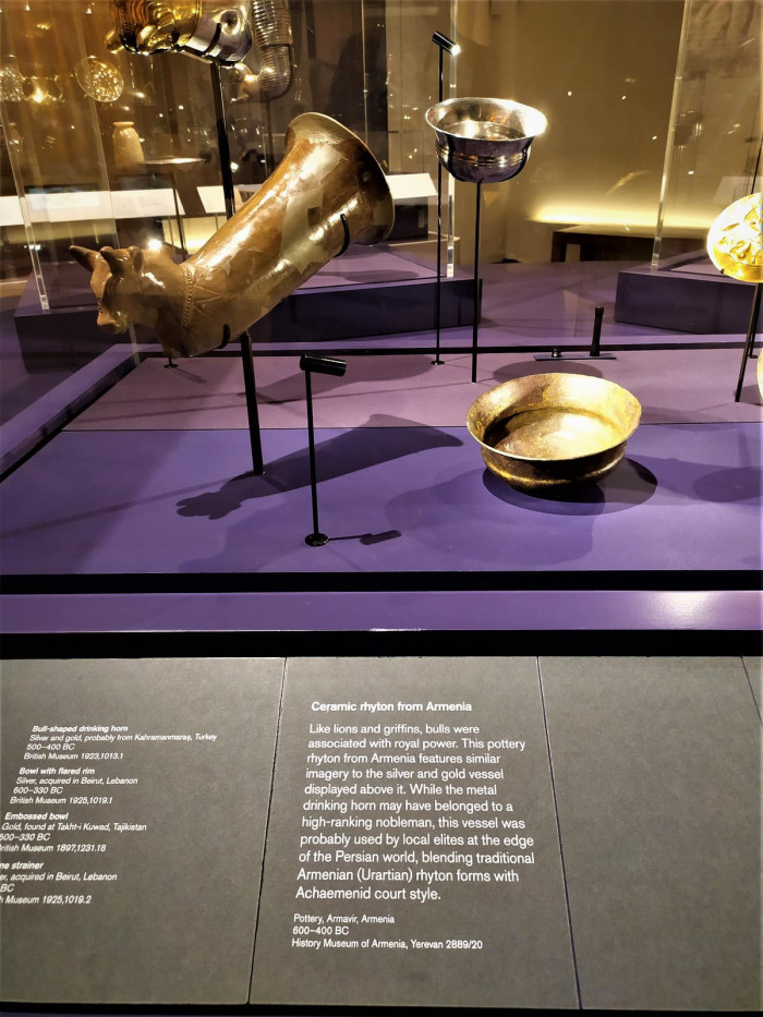 Բրիտանական թանգարանում ցուցադրվում են ցուցանմուշներ՝ Հայաստանի պատմության թանգարանից և «Էրեբունի» պատմահնագիտական արգելոց-թանգարանից