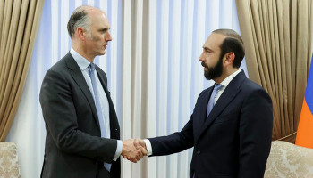 The tete-a-tete meeting of Ararat Mirzoyan and Leo Docherty started
